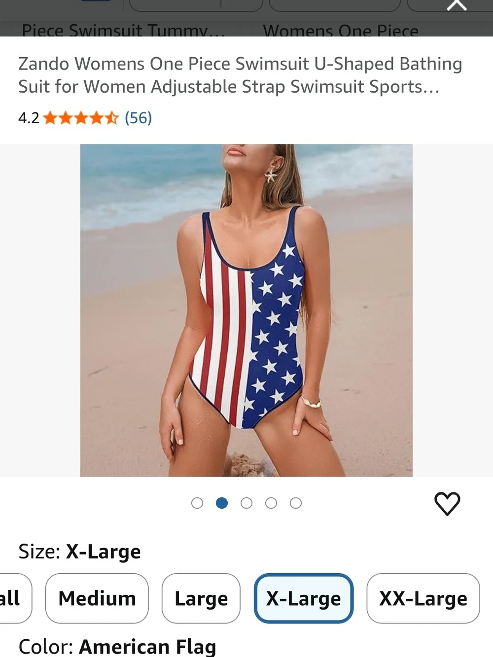 Striped & Star One-Piece Swimsuit - Red, White & Blue - Picture 3 of 5